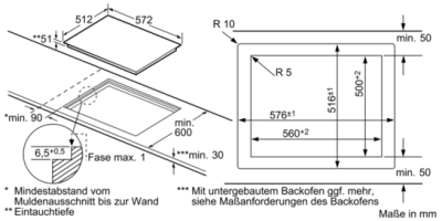 Siemens ET601FNP1E Glaskeramik-Kochfeld flächenbündig autark 60cm