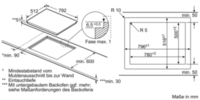 Siemens ET801FCP1D Glaskeramik-Kochfeld flächenbündig autark 80cm