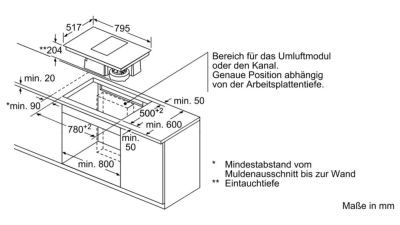 Siemens ET845FM11E Glaskeramikkochfeld mit Dunstabzug 80cm Edelstahl EEK:A