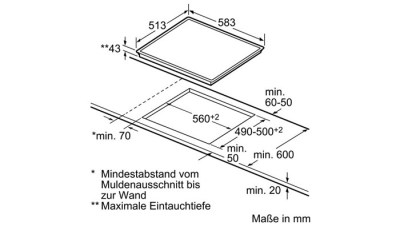 Siemens EA645GE17 Glaskeramik-Kochfeld 4-fach herdgebunden 60cm