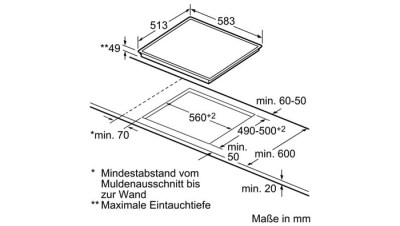 Siemens ET645HE17 Glaskeramik-Kochfeld 4-fach Edelstahlrahmen autark 60cm