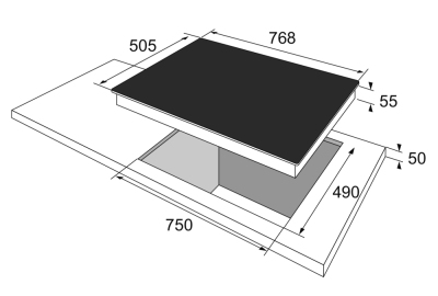 Amica KMI 13317 E Induktionskochfeld Edelstahlrahmen autark 77cm