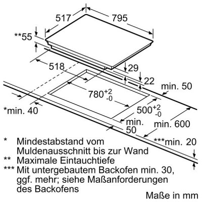 Bosch PXE845FC1E Induktions-Kochfeld Edelstahl 80cm autark