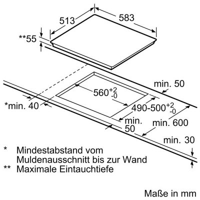 Bosch NXX645CB1E Induktions-Kochfeld Edelstahl 60cm herdgebunden