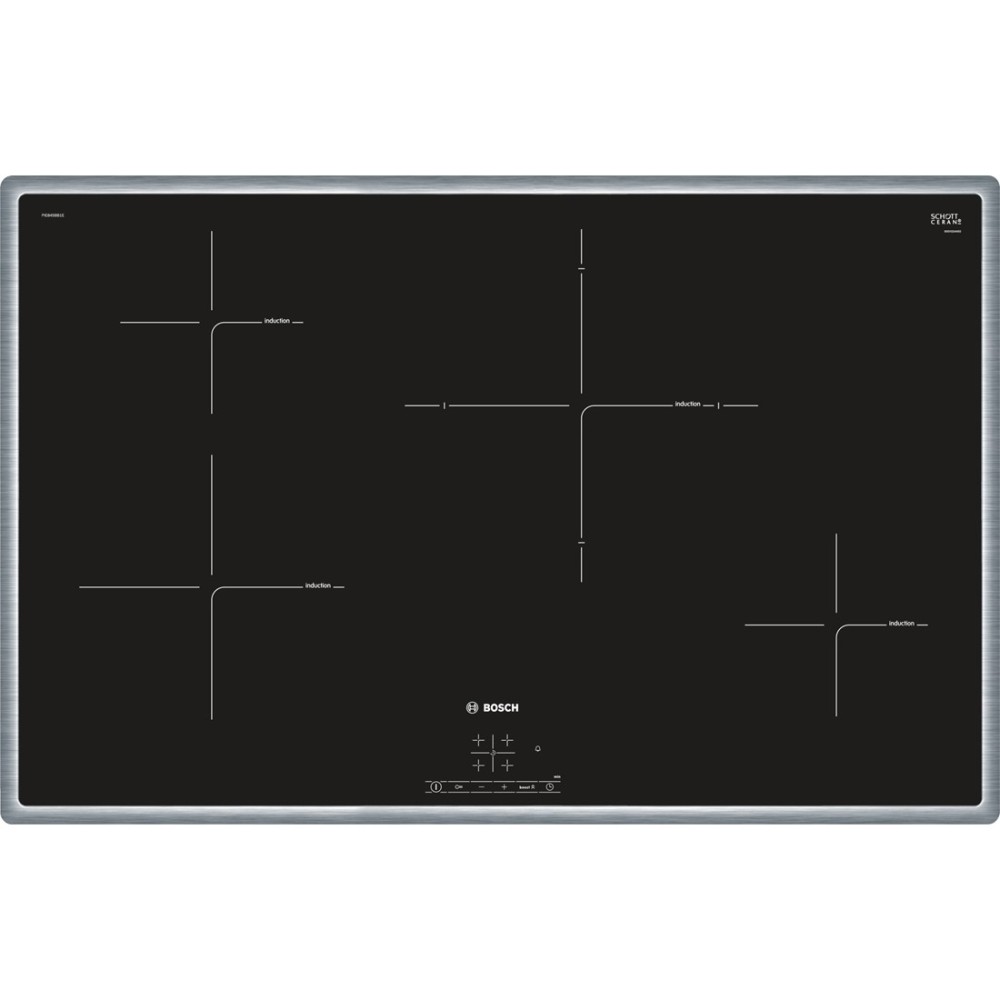 Bosch PIE845BB1E Induktions-Kochfeld Edelstahl 80cm autark Bosch PIE845BB1E Induktions-Kochfeld Edelstahl 80cm autark