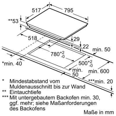 Neff T58BD20N0 (TBD 5820 N) Induktionskochfeld Edelstahl 80cm autark