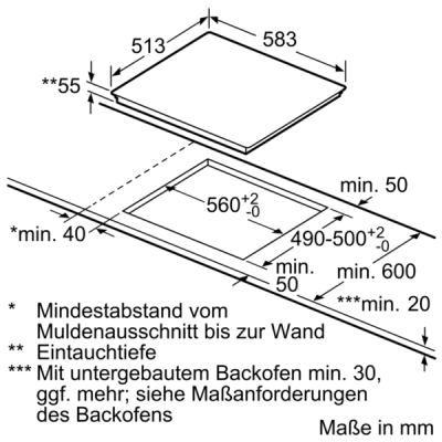 Neff T36BD60N1 (TBD 3660 N) Induktionskochfeld Edelstahl 60cm autark