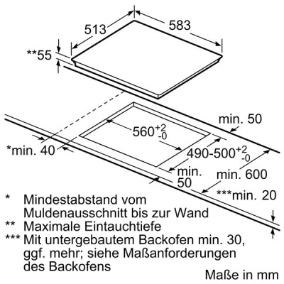 Neff T46BT60N0 (TBT 4660 N) Induktionskochfeld Edelstahl 60cm autark