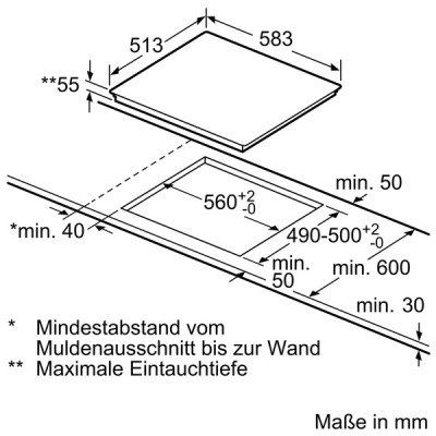Neff M56BR60N0 (MBR 5660 N) Induktionskochfeld Edelstahl 60cm herdgebunden