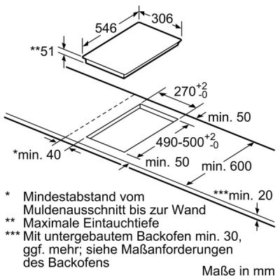 Neff N53TD40N0 (NTD 5340 N) Domino-Induktions-Kochfeld Edelstahl 30cm