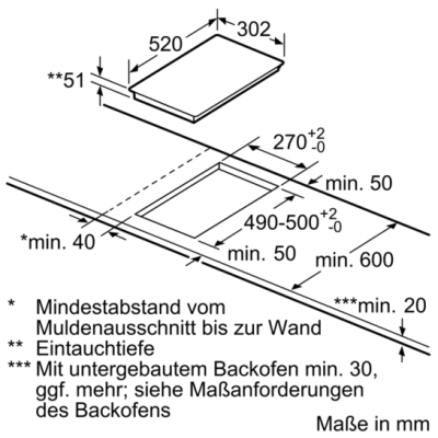 Siemens EH375FBB1E Domino-Induktionskochstelle Facette 30 cm autark