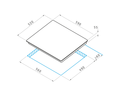 Pyramis 58 Induktion 489 Touch Induktionskochfeld rahmenlos 60cm 030011401 autark