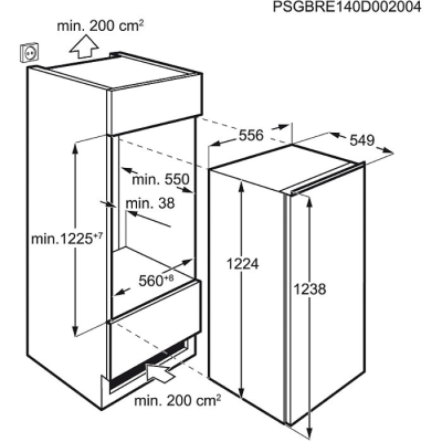 AEG ABE812E6NC Einbau-Gefrierschrank Festtür EEK:E