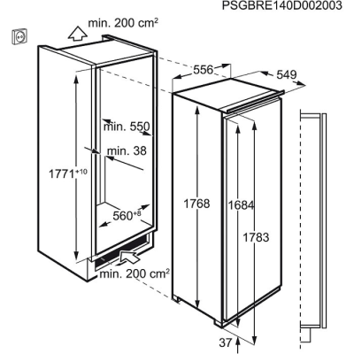 AEG ABE818F6NC Einbau-Gefrierschrank Festtür EEK:F