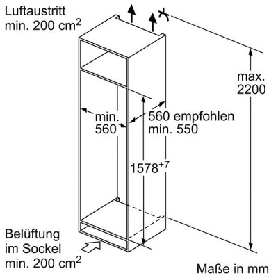 Bosch KIV77VSF0 Einbau-Kühl-Gefrierkombination EEK:F