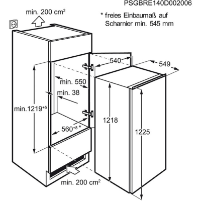 AEG SKB512E1AS Einbau-Kühlschrank Schlepptür EEK:E