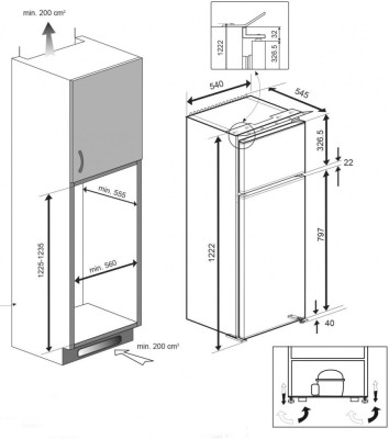 Beko BDSA180K3SN Einbau-Kühlschrank Topfreezer weiß EEK:F