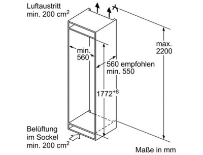 Bosch KIL82AFF0 Einbau-Kühlschrank EEK:F