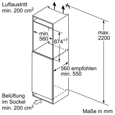 Bosch Serie 6, Einbau-Kühlschrank, 88 x 56 cm, Flachscharnier mit  Softeinzug, KIR21ADD1