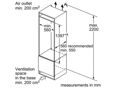 Bosch KIF51AFE0 Einbau-Kühlschrank EEK:E