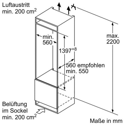 Bosch KIF52AFF0 Einbau-Kühlschrank EEK:F
