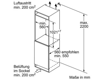 Bosch KIL32VFE0, Serie 4, Einbau-Kühlschrank mit Gefrierfach