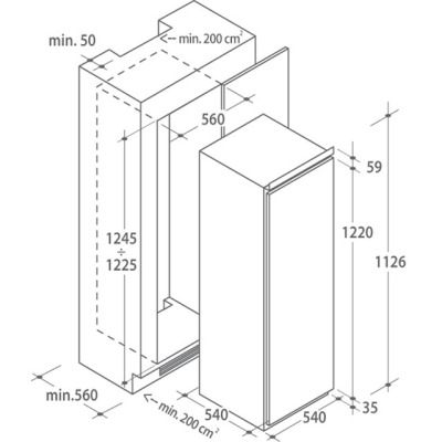 Candy CIL 220 EE/N Einbau-Kühlschrank weiß EEK:E