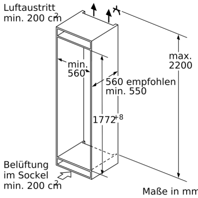 Siemens KI82LADF0 Einbau-Kühlschrank EEK:F