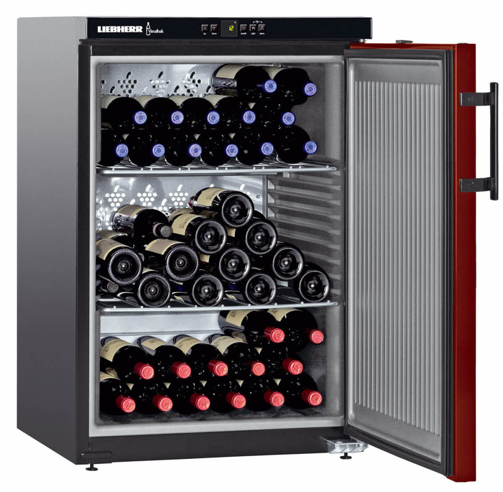 Liebherr WKr 1811 Vinothek Weinklimaschrank bordeaux/schwarz EEK:E Liebherr WKr 1811 Vinothek Weinklimaschrank bordeaux/schwarz EEK:E
