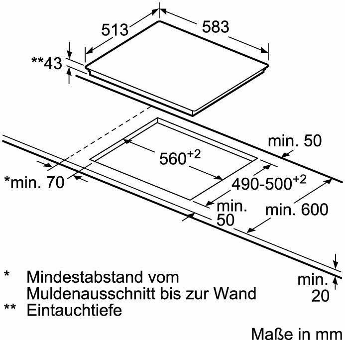 Neff XED442A Einbau-Herdset Glaskeramik Edelstahl 60cm