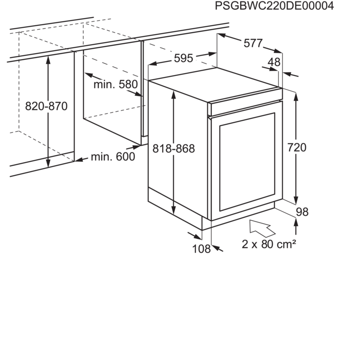 AEG AWUD040B8B Weinklimaschrank Black Matt Glass  EEG:G
