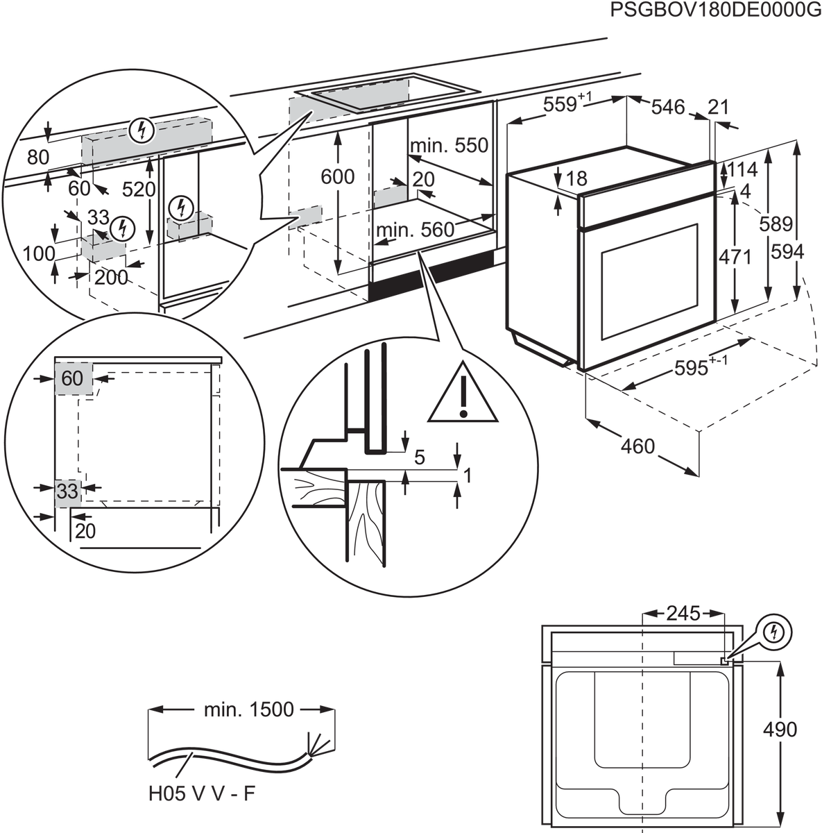 AEG BPK742280T Einbau-Backofen Pyro schwarz EEK:A++