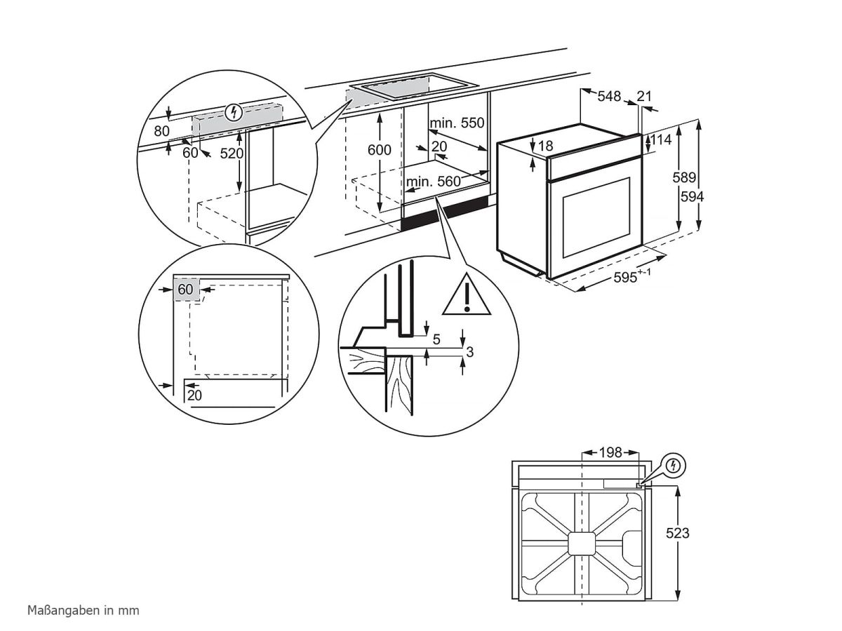 AEG BPS335061M Einbau-Backofen Pyro Edelstahl EEK:A+