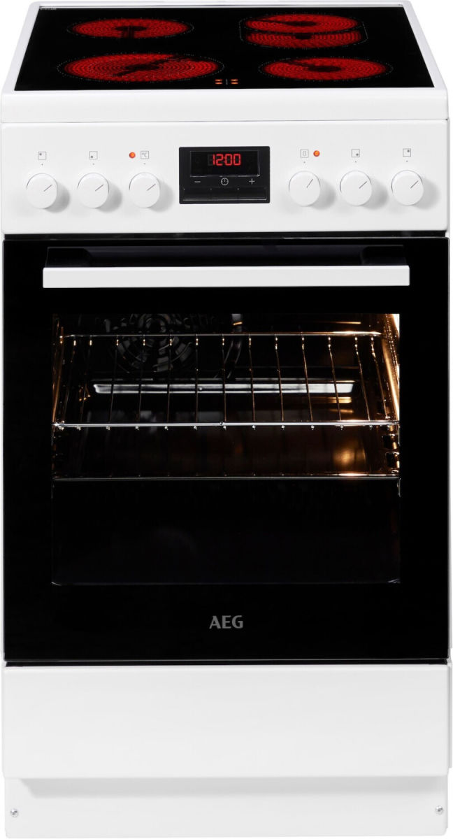 AEG CCB5442CBW Standherd Glaskeramik weiß 50cm EEK:A