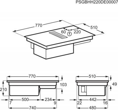 AEG CCE84543CB Induktion Muldenlüfter Umluft 80cm EEK:A+