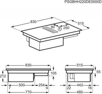 AEG CCE84751CB Induktion Muldenlüfter Umluft 83cm EEK:A+