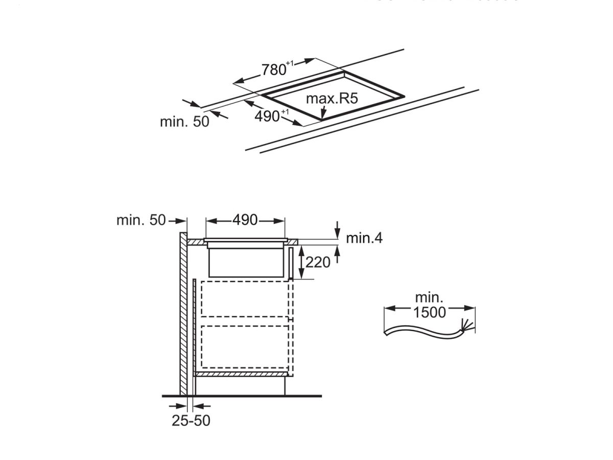 AEG CCE84751XB Induktion Muldenlüfter Umluft 80cm EEK:A+