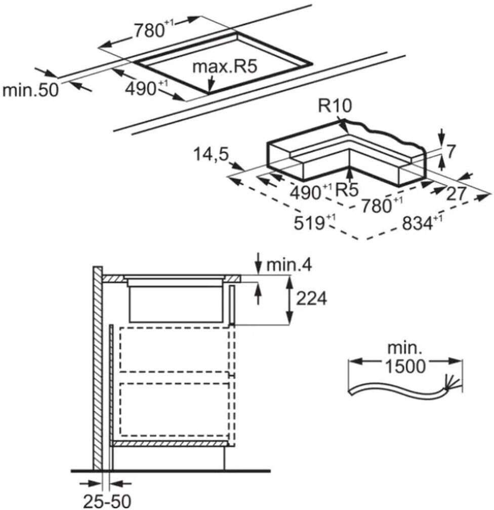AEG CCE84779CB Induktion Muldenlüfter  WLAN Umluft EEK:A+
