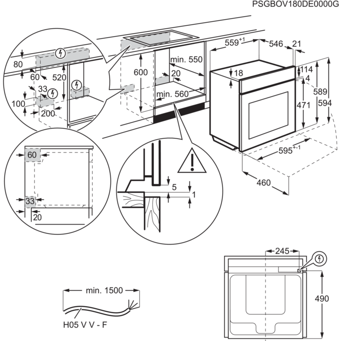 AEG EPS635220B Einbau-Herd AssistedCooking Pyro schwarz EEK:A+