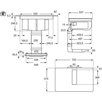 AEG IDE74243IB Induktion Muldenlüfter Umluft 72cm EEK:A