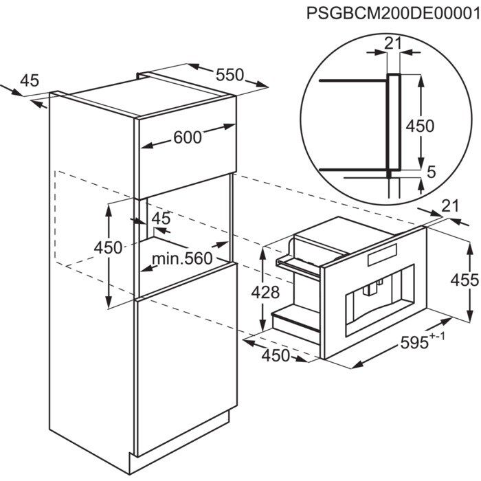 AEG KKK994500M Einbau-Kaffeemaschine edelstahl schwarz