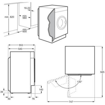 AEG L8FEI7480 Einbau-Waschmaschine 8kg EEK:C