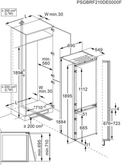 AEG NSC7G751ES Einbau-Kühlgefrierkombination EEK:E