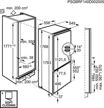 AEG SCE818E9ZC Einbau-Kühlgefrierkombination Festtür EEK:E