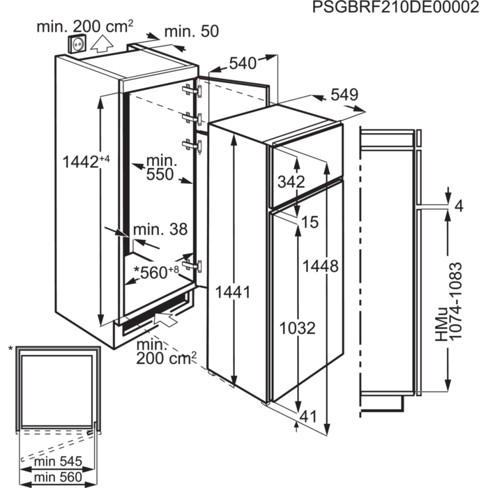 AEG SDE614F1AS Einbau-Kühlgefrierkombination EEK:F