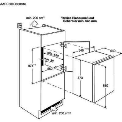 AEG SFB688E1AS Einbau-Kühlschrank 880mm Schlepptür EEK:E