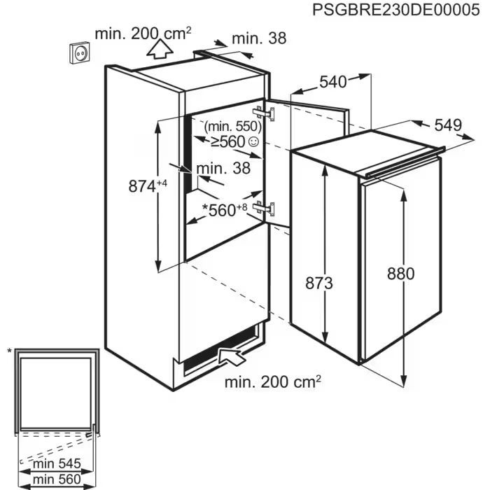 AEG TAB6L88ES Einbau-Gefrierschrank LowFrost Schlepptür EEK:E