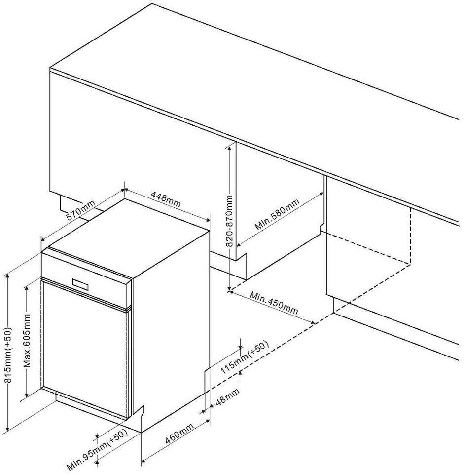Amica EGSP 560 910-1 E Einbau-Geschirrspüler integrierbar Edelstahl EEK:E