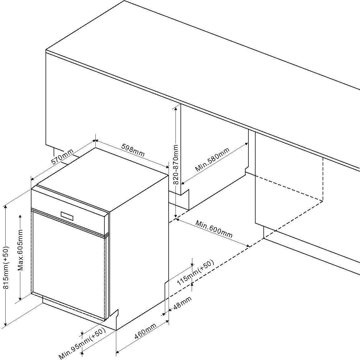 Amica EGSP 573 910-1 E Einbau-Geschirrspüler integrierbar Edelstahl EEK:E