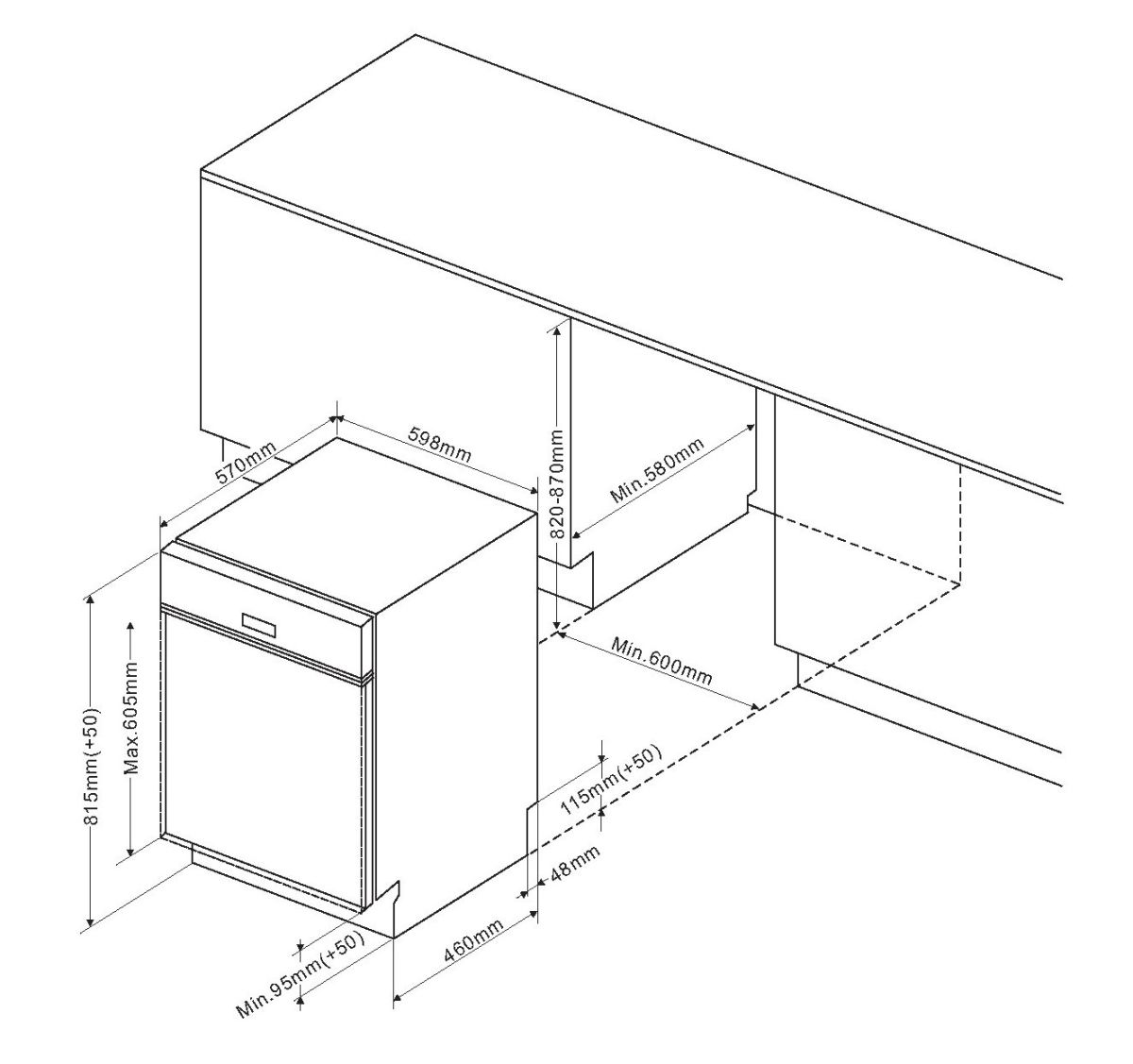 Amica EGSP 576 910 E Einbau-Geschirrspüler integrierbar Edelstahl EEK:D